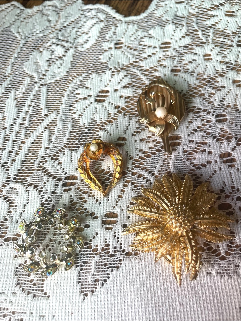 Vintage Gold-Tone Flower Brooch Collection - Gold and Silver